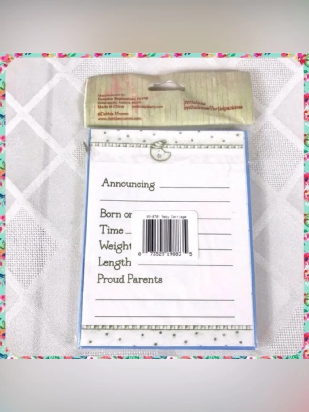 24 NEW Vintage DEBBIE MUMM Baby Birth Announcements Greeting Cards w Envelopes